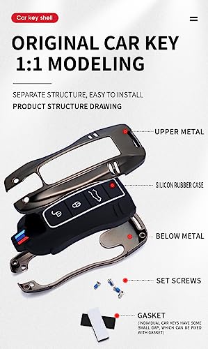 Smart Key Cover Porsche 911 boîtier télécommande 3 4 boutons noir - 6