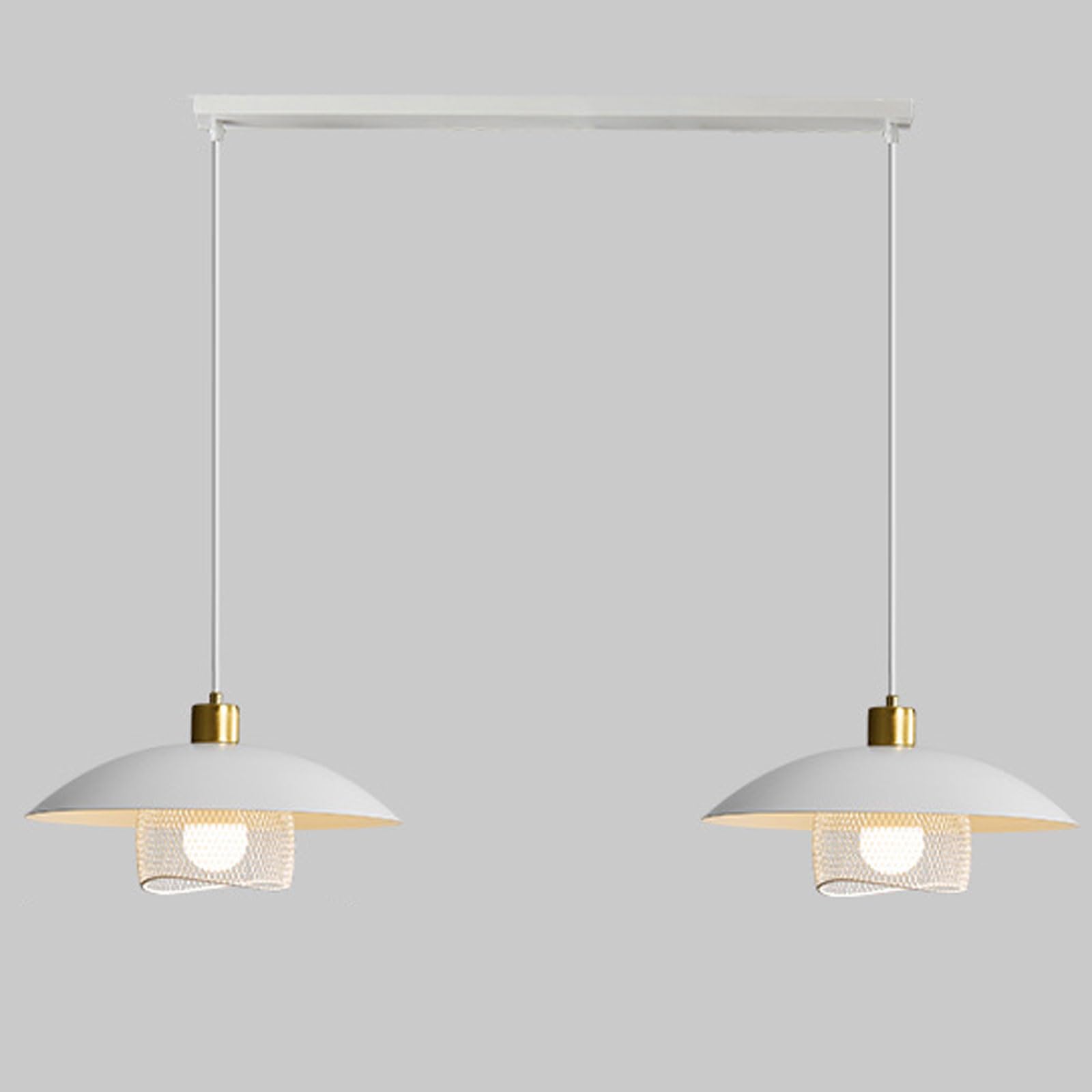 RSZCSMO E26 Tri-Color Grid Iron Dining Table Pendant Light Creative Flying Saucer Triple-Head Multi-Option Dining Hanging Lamp Bedroom, Study, Bar Counter Lighting Fixture