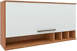 Armário Aéreo De Cozinha 1 Porta 1,20m Grécia Madeirado/Off White