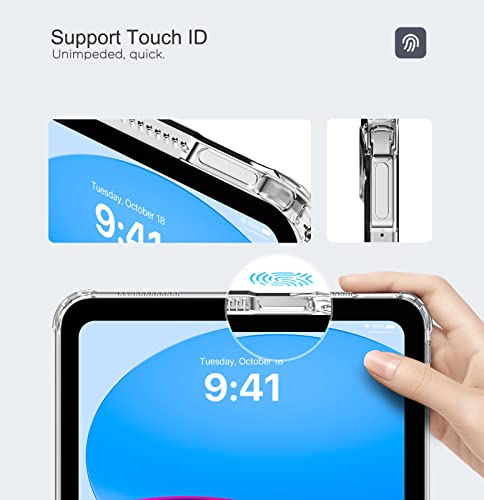 MoKo Clear Case Fit New iPad 10.9 2022, iPad 10th Generation Clear Case, Lightweight Soft TPU, Anti-Scratch Ultra Clear Protective Tablet Cover, Shockproof Impact Resistant, Clear - Image 5
