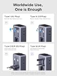 UGREEN 45W Universal Travel Adapter, 6 in 1 Fordable International Power Plug Adapter PD Fast Charging with 2AC 2USB-A 2USB-C Port, Worldwide Travel Essentials for EU UK US AUS(Type C/G/A/I)