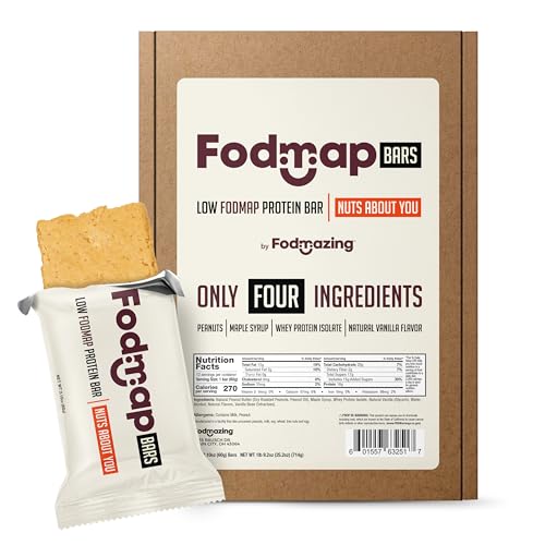Fodmazing Fodmap Bars, Low Fodmap Protein Bar, Made with Four Simple Ingredients, Gut Friendly IBS Friendly Snacks, Amazing Taste, Fodmap Approved (12 Bars, Nuts About You)
