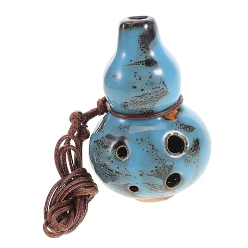 YARNOW ocarina para agujero soprano exterior Musical dedo naturaleza calabaza Música principiante llave Alto seis cámping jugar instrumento adulto portátil cerámica Azul