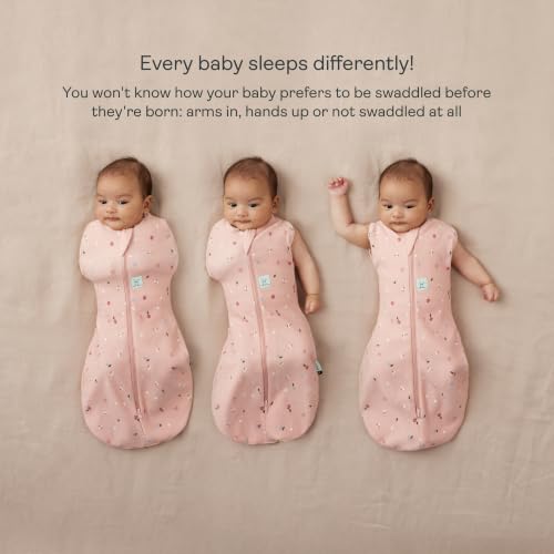 Image of ergoPouch Cocoon Swaddle Sleep Sack, 3-6 Months, 1.0 TOG, Daisies | Better Sleep for Baby, Gentle Snug Fit Helps Calm Startle Reflex, Made for Arms In /Out Sleeping, Soft Breathable Fabric