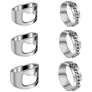 6 stuks flesopener-ringen, bieropener ring, mini flesopener ring roestvrij staal, kleine bierflesring, bier flesopener…