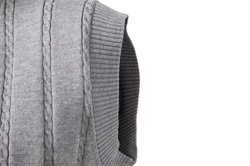Chaleco de punto de ocho para hombre con cuello en V casual 7