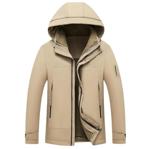 Chaqueta de plumón para hombre abrigo informal de negocios chaqueta acolchada mediana edad con capucha
