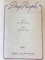 DEEP PURPLE MITCHELL PARISH 1939 SHEET MUSIC SHEET MUSIC 355 B004WJVTBY Book Cover