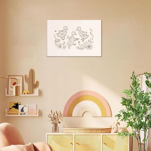 Framed Cute Duckling Canvas Wall Art 12X16in Ready to Hang - image 4