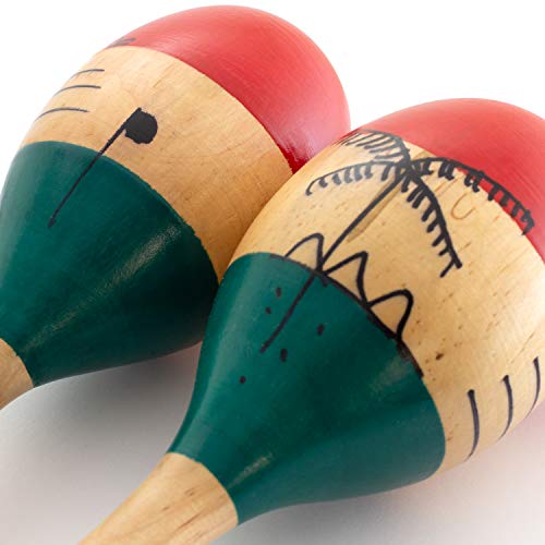 World Rhythm MAR56-NT Naturholz Maracas, handbemalt - Full Size Paar