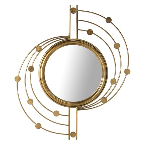 Alexandra House Living Espejo de Pared Dorado Metal 66 x 3 x 78 cm Redondo