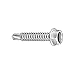 1/2" 410 Stainless Steel Self Drilling Screw with Hex Washer Head Type and Plain Finish #1ME52