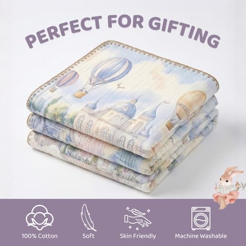 Image of haus & kinder Muslin Blanket for New Born Baby, Soft Breathable Baby Blankets Newborn, Baby Blanket for 0-2 Years, New Born Babies Essentials | Carnival
