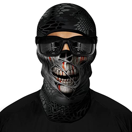 Image of Skull Full ski Mask, 3D Balaclava, UV Sun Protection,Motorcycle /Ski /Scarf /Cycling /Fishing for Men