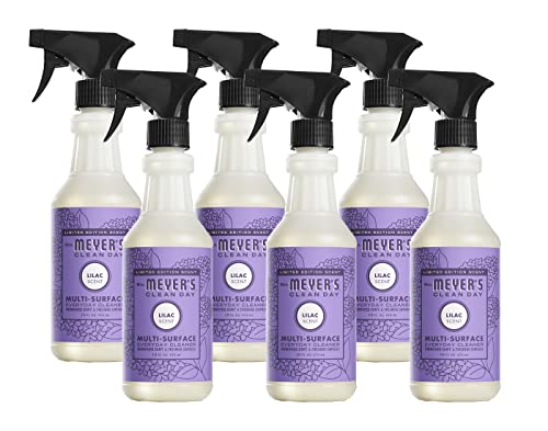 Image of MRS. MEYER'S CLEAN DAY Multi-Surface Everyday Cleaner, Limited Edition Lilac Scent, Removes Dirt & Freshens Surfaces, 16 FL OZ Spray Bottle (Pack of 6)