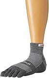 Injinji 2.0 Outdoor Midweight Mini Crew Nuwwol Socks, Charcoal/Black, X-Large