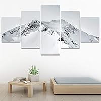 SIGNWIN 5 Panel Canvas Wall Art Monochromatic Mountains for Home Decorations Ready to Hang - 60
