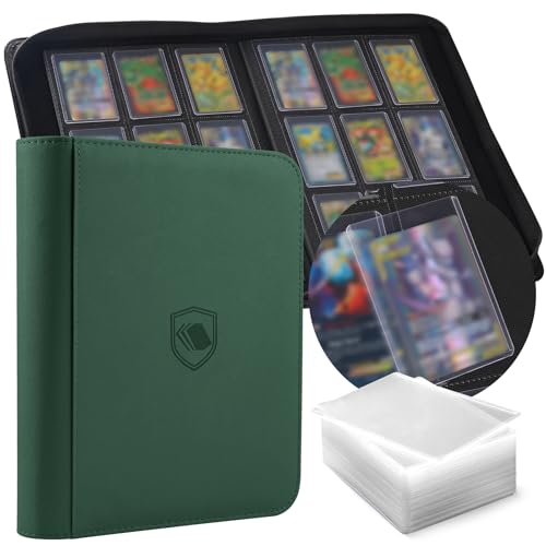 Image of Top Loader Binder 9 Pocket, Holds 360 Toploaders, 100 Toploaders INCLUDED | Toploader Binder for 3 inch x 4 inch Rigid Toploaders, Trading Card Binder for TCG, MTG, Sport Cards, PU Leather Cover, Side Loading