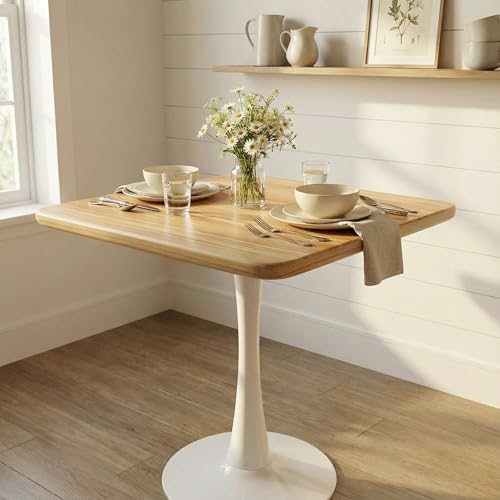 23.6' Square Small Dining Table for 2, Tulip Bistro...