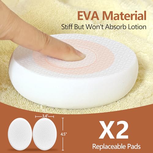 Svarvns Lotion Applicator for Back and Feet with 2 Replaceable Pads, 17" Back Lotion Applicator for Women, Elderly Apply to Lotion, Suncreen, Cream Medicine, White - Image 4