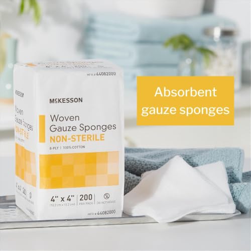 McKesson Woven Gauze Sponges, 8-Ply, Non-Sterile, Cotton, 4 x 4 in, 1 pk - image 2