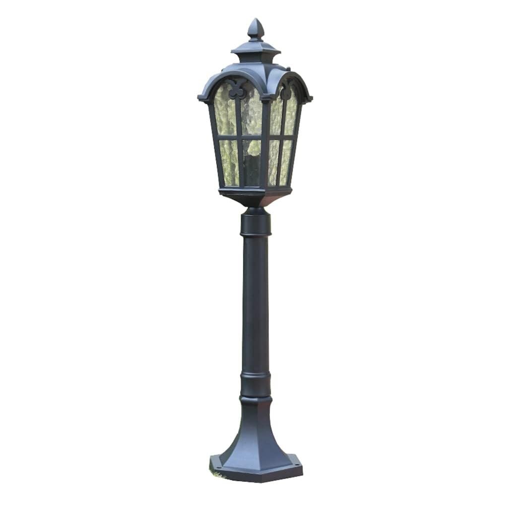 QUSYZD 170Cm Vintage Led Solar Post Light, Die-Cast Aluminum with Water-Grain Glass, Outdoor Street Lamp for Garden, Patio, Backyard, Walkway, Lawn, Classic Retro Design,45cm