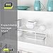 Smart Design Kitchen Storage Expandable Shelf Rack w/ Scratch Resistant Feet - Steel - Rust Resistant Finish - for Cups, Dishes, Cabinet & Pantry Organization - Kitchen (16 x 32.5) [White]