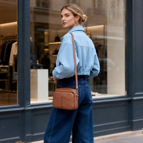 Image of befen Genuine Leather Crossbody Bag for Women Anti Theft Purse and Hangbags with Built in RFID Wallet