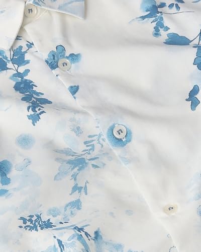 Image of MUFTI Off White Floral Slim Fit Shirt