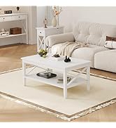 Amazon.com: ChooChoo White Coffee Table Classic X Design for