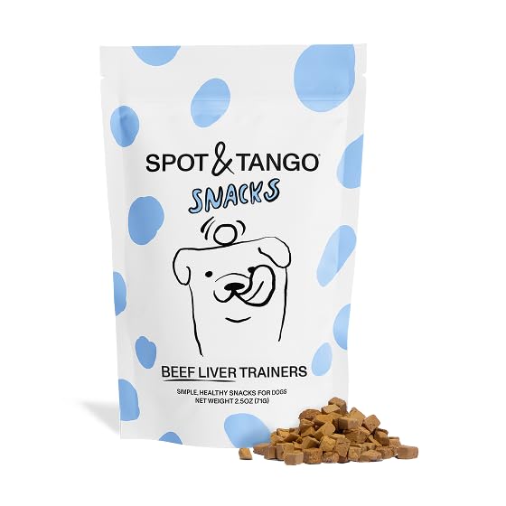 Spot & Tango Beef Liver Dog Training Treats - 100% Beef Liver Freeze-Dried Dog Snack - Grain & Gluten-Free - for Small Medium and Large Dogs - for Puppies Through Seniors
