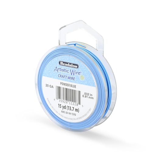 Image of Artistic Wire, 20 Gauge Tarnish Resistant Colored Copper Craft Wire, Powder Blue, 15 yd