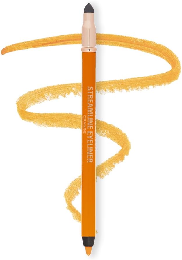 Streamline Waterline- Eyeliner Pencil-Orange |Ultra Creamy And Pigmented Texture |Smooth And Buttery Application |Smudge Proof | Built In Smudger For Smokey Looks | 1.3Gm.