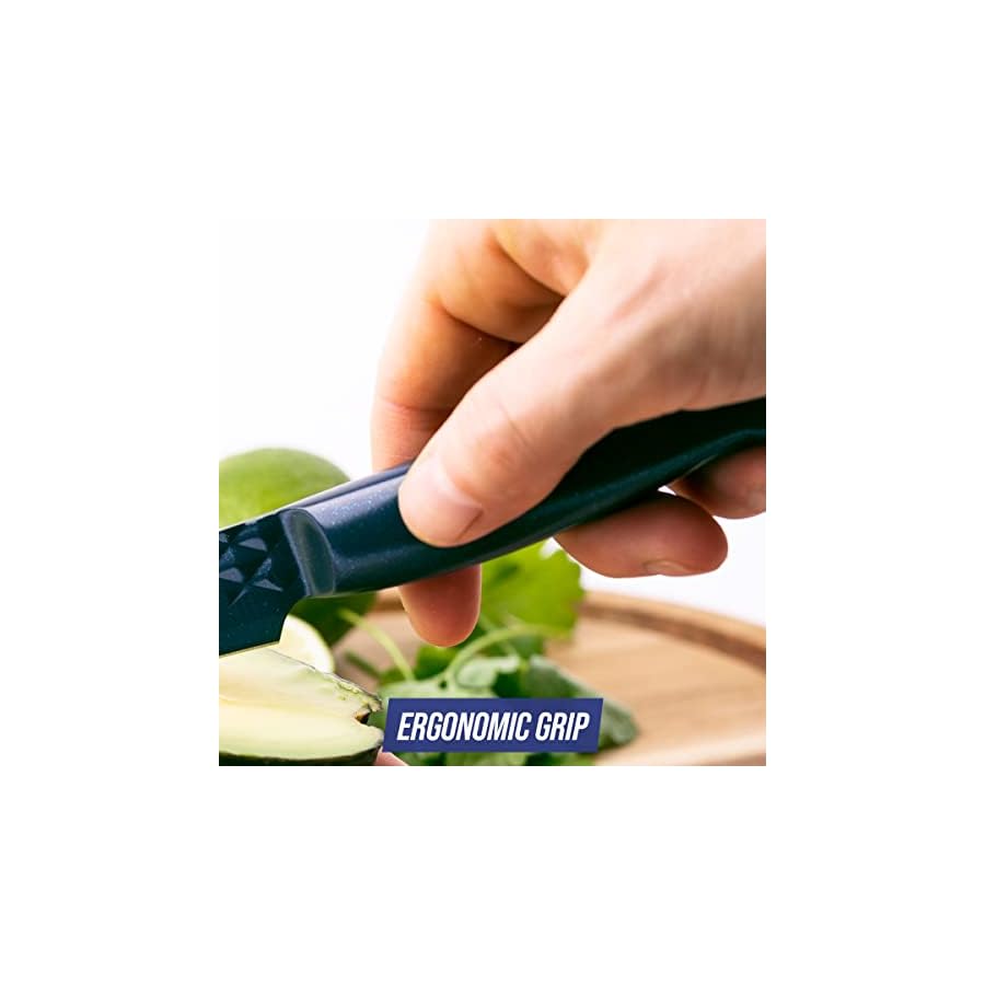 Blue-Diamond-Sharp-Stone-Nonstick-Stainless-Steel-Cutlery-14-Piece-Wood-Knife-Block-Set-with-Chef-Steak-Knives-and-more-Diamond-Texture-Blade-Dishwasher-Safe-Knives-Blue Blue Diamond Sharp Stone Nonstick Stainless Steel Cutlery, 14 Piece Wood Knife Block Set with Chef Steak Knives and more, Diamond Texture Blade, Dishwasher Safe Knives, Blue