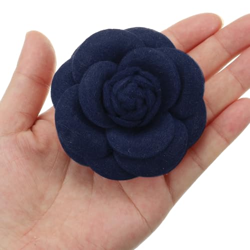 Image of PATIKIL Camellia Fabric Pin, 2 Pcs Flower Brooch Artificial Flowers Brooches for Women Girls Cloth Wedding Party Decor Accessories Jewelry Gift, White
