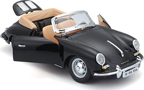 Bburago 2011 Bijoux 1:24 Scale Black Porsche 356B Cabriolet (1961)