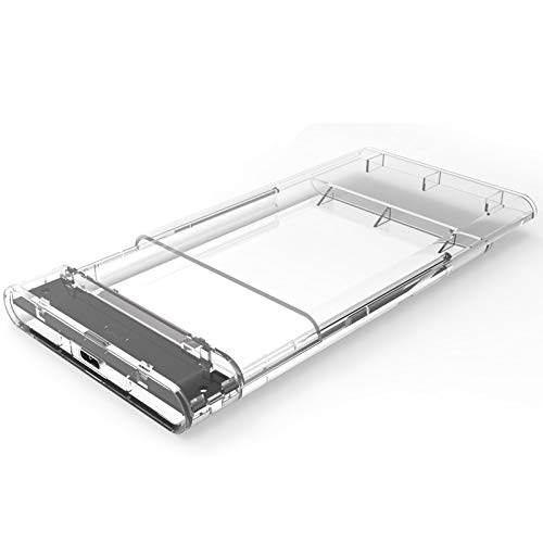 Caja externa transparente para disco duro SATA 2.5" Type C miniatura 2