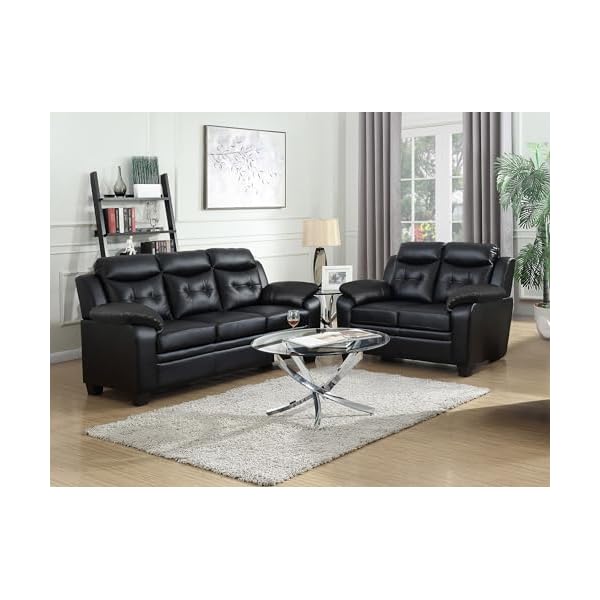 Coaster finley 2 piece sofa set black  urban country home decor