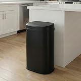 Devanti Automatic Trash Bin 50L Motion Sensor Kitchen Bin with Lid, Smart Rubbish Bin Touchless Garbage Can with Manual Operation Liner Holder, Black