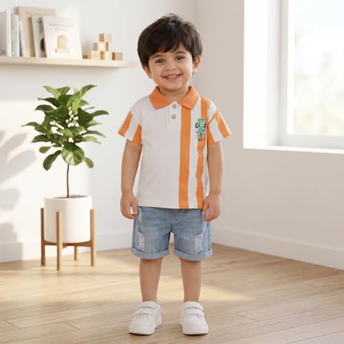 Image of Krishn Creations Kids Clothes for Boys | Cotton Printed Half Sleeve T-shirt and Shorts Baby Boy Dress | Casual Wear Kids Clothes