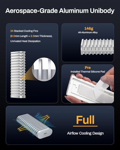 Image of TERRAMASTER D1 SSD M.2 NVMe SSD Enclosure - 1.2-Ton Crush-Proof /IP67 Waterproof /Dustproof, All-Aluminum Housing, Carrying Case Included, USB 3.2 10Gbps Type-C, Mobile Backup App Provided (Diskless)