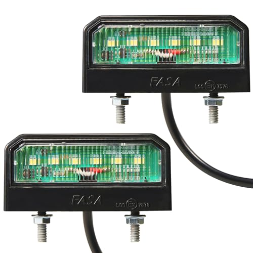 SPARKMOTO 2 x Luces led matricula remolque,Lámpara de Matrícula Trasera LED Luces de Placa de Matrícula 12~24V Impermeable para Remolque Coche,Camión,Luz de matrícula LED del remolque homologado ECE