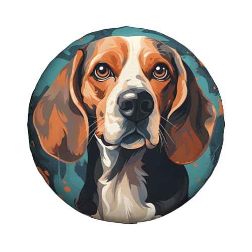 Image of Spare Tire Cover, Inkjet Beagle Dog Universal Tire Wheel Protectors for Rv Camper Jeep Travel Trailer SUV Truck, Weatherproof, 16 Inch