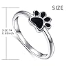 S925-Sterling-Silver-Jewelry-Puppy-Dog-Cat-Pet-Paw-Print-Ring-Size-678 S925 Sterling Silver Jewelry Puppy Dog Cat Pet Paw Print Ring (Black, 8)