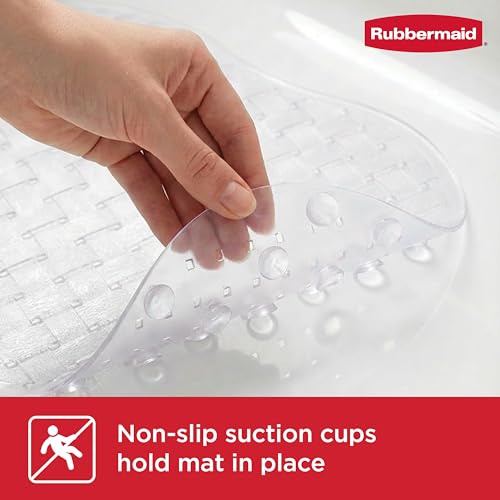 Rubbermaid INSTAMAT Bath Tub Shower Mat, Non-Slip Tub Mat with Suction Cups, Bath Mat Hangs on Showerhead for Quick Dry, 27.2 x 15.2 Inch, BPA-Free, Easy to Clean, for Inside Tub or Shower, Clear - image 4