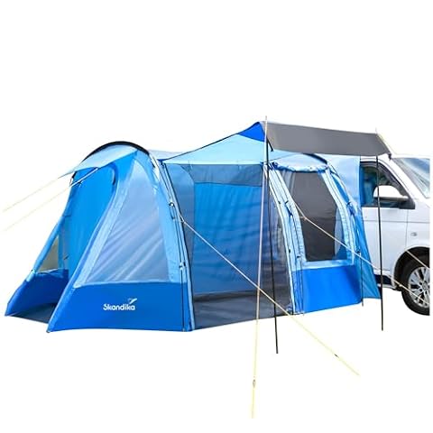 Skandika Namiot przedsionek do busa kampera Aarhus Travel 2 | dla 2 osób, 1 sypialnia, wolnostojący, 10 m², wysokość 205 cm, moskitiera, 2 wejścia, wodoodporny | namiot samochodowy bus minivan