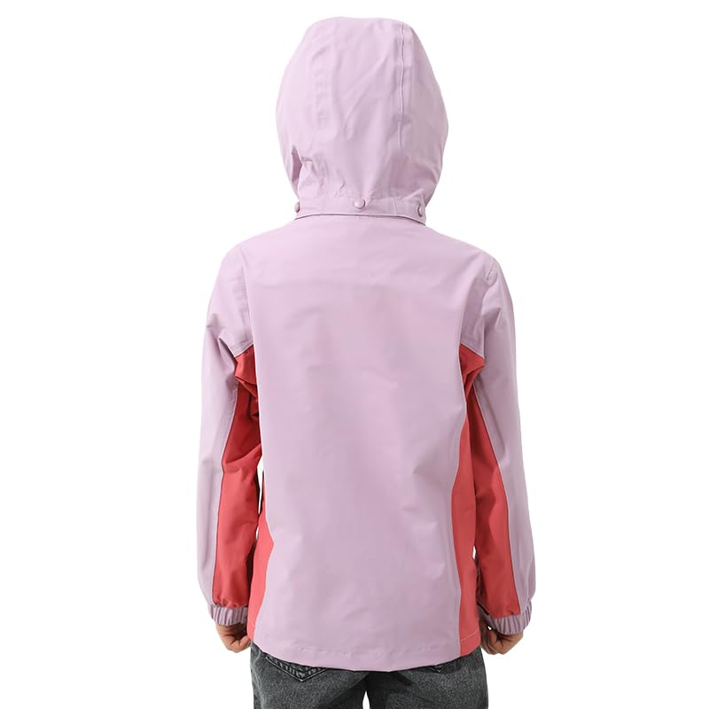 Image of YINGJIELIDE Boys Girls Waterproof Rain Jackets Kids Easy to Fold Windbreaker Lightweight Outdoor Hooded Raincoat