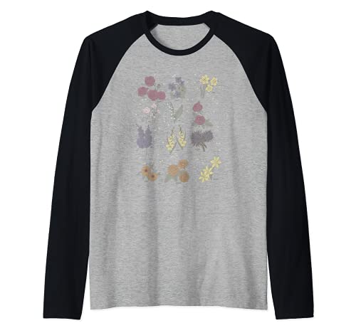 Flower Informational Chart Raglan Baseball Tee, Black