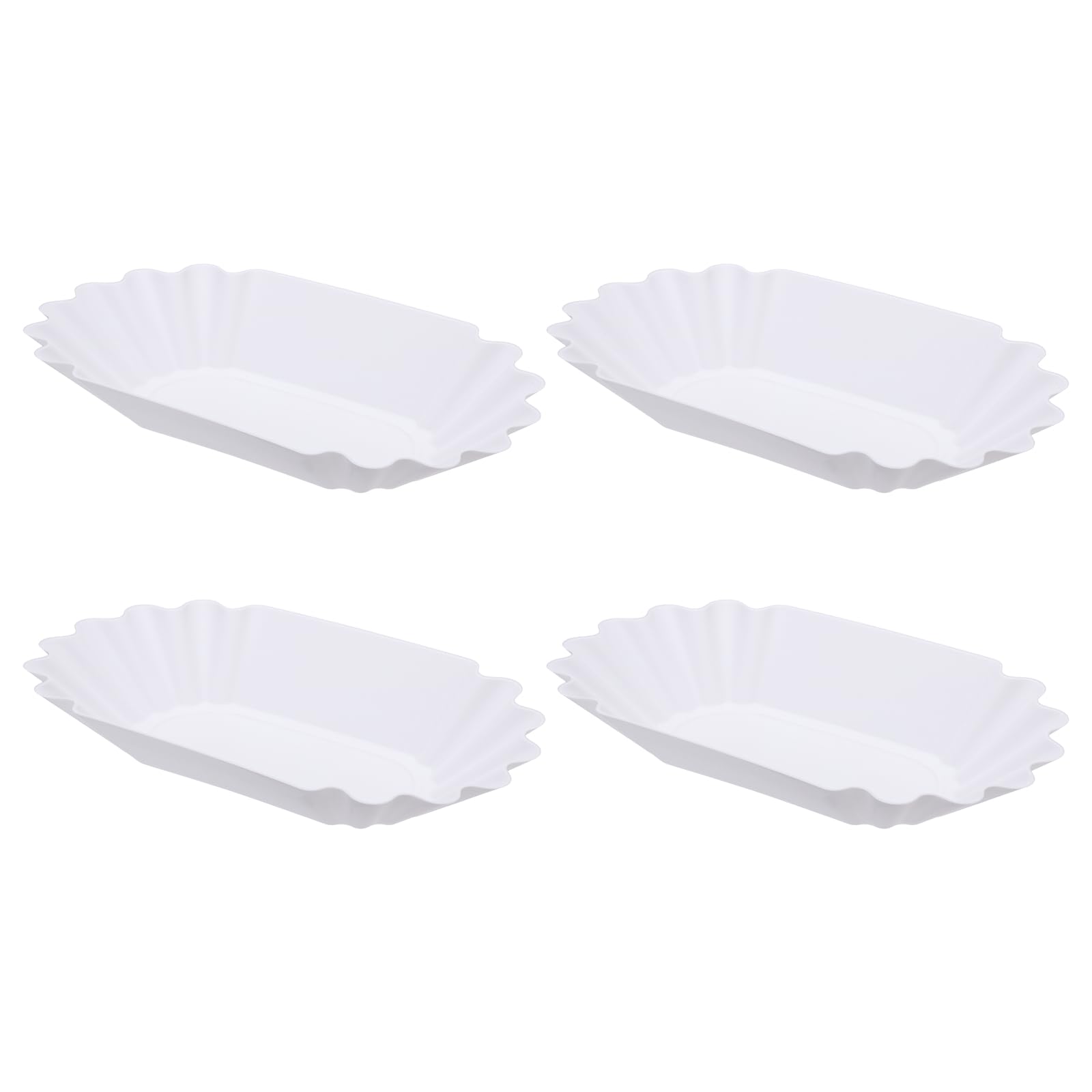 sourcing map 4Pcs Coffee Beans Sample Tray, 450g Coffee Beans Display Dish Reusable Plastic Sample Weighing Tray Storage Container for Home Cafe Exhibition Weighing and Displaying, White