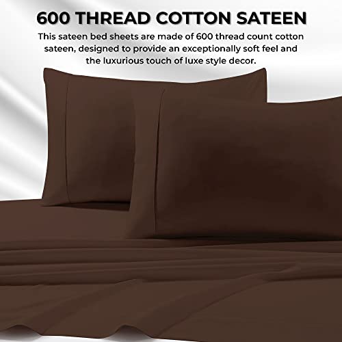 Image of Tribeca Living Queen Egyptian Cotton Sateen Sheet Set,
